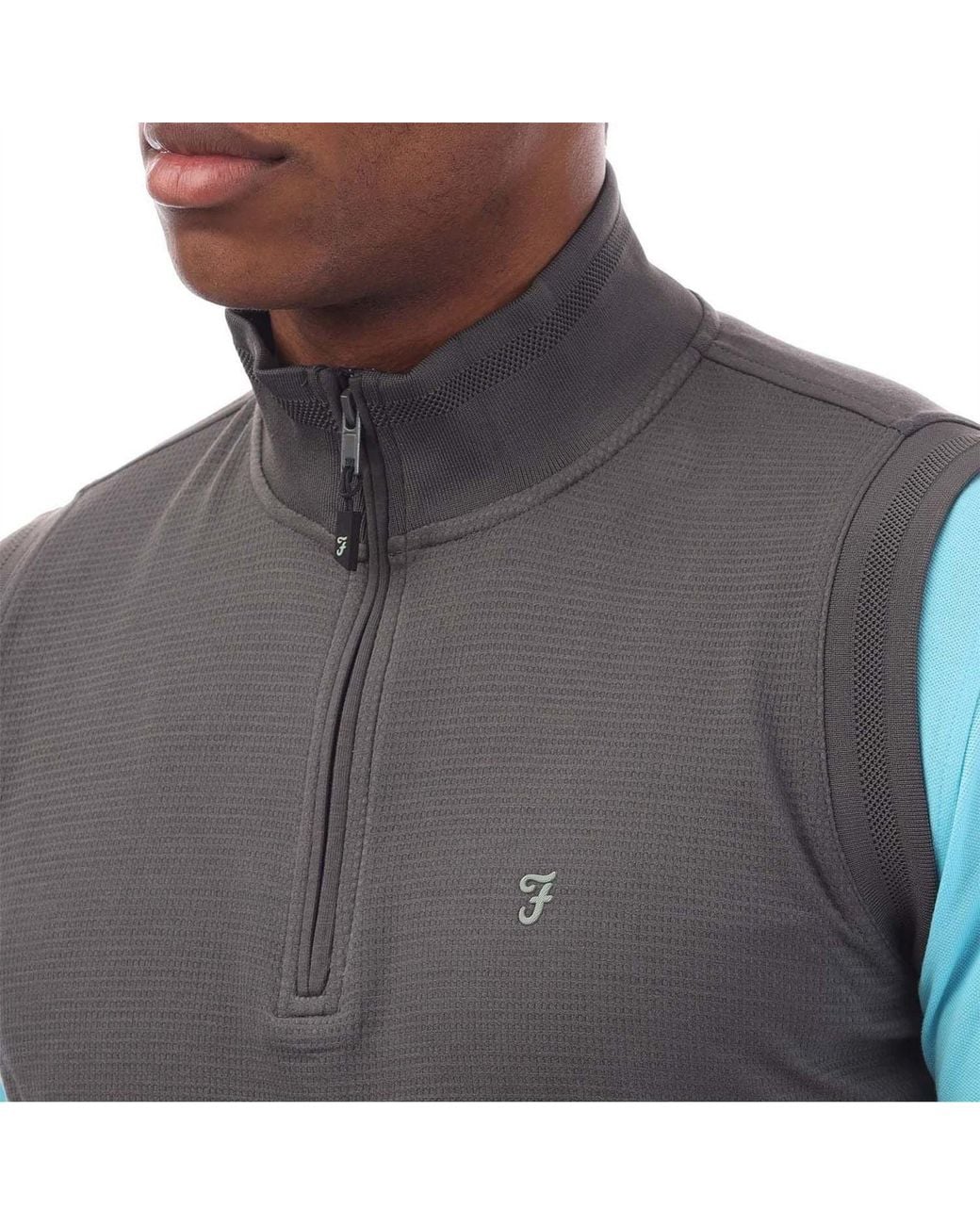 Farah Blue Midlayer Gilet for men