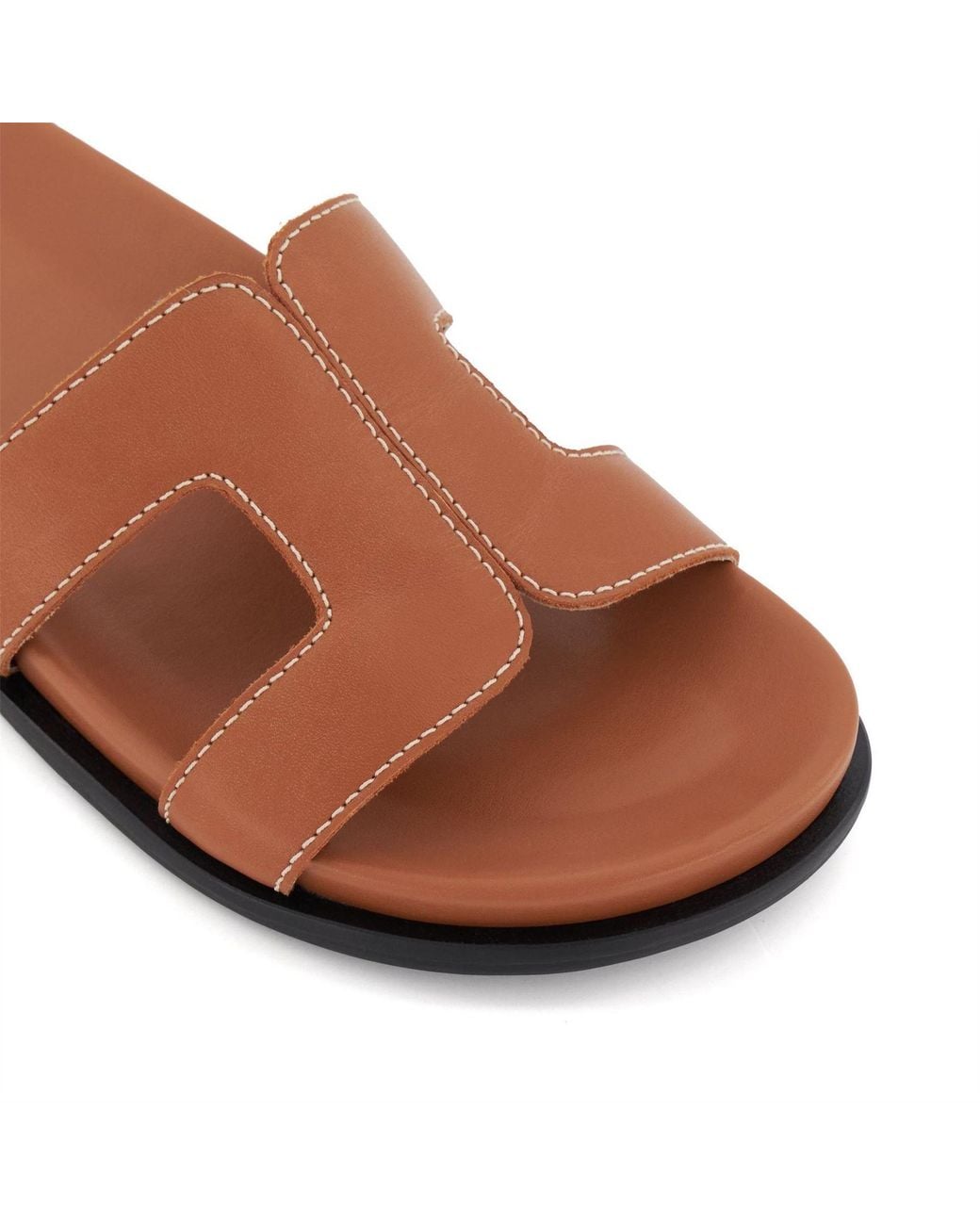 Dune Brown Lo Loupa Open Toe Flat Slides Sandals 3 (36)