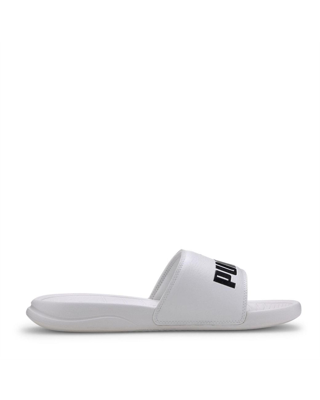 PUMA White Popcat Logo Sliders for men