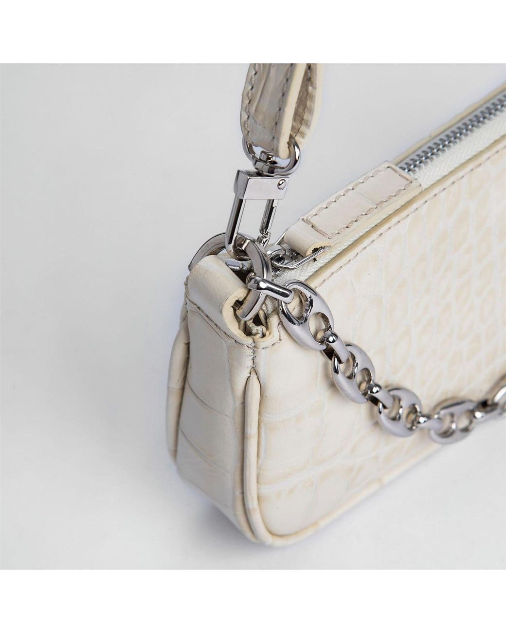 By Far White Rachel Croco Bag