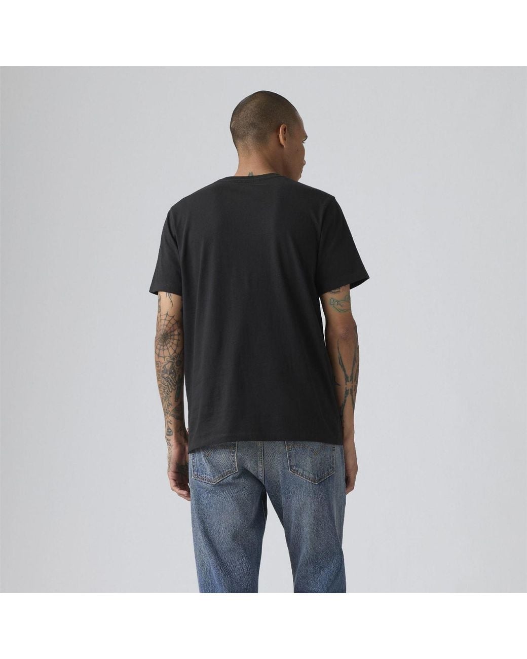 Levi's Black Wordmark Graphic Crew Neck Short Sleeve T-Shirt for men