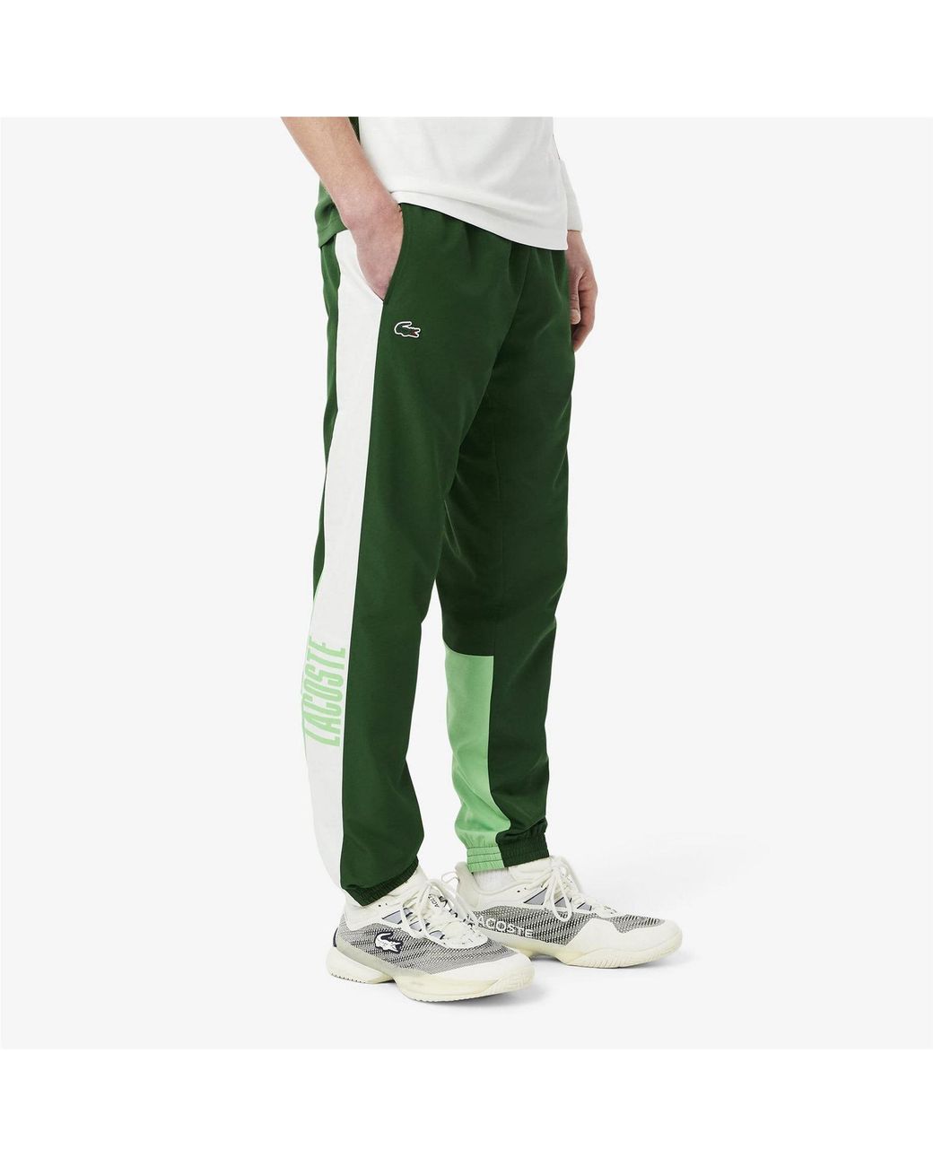 Lacoste Green Colour Block Joggers for men