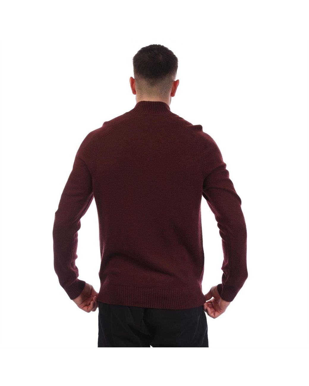 Lyle & Scott Red Sleeve Quarter Zip Jumper for men