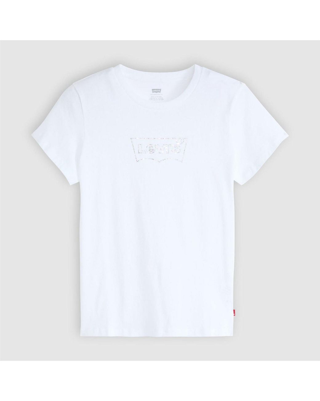 Levi's White The Perfect Wordmark Graphic Crew Neck Short Sleeve T-Shirt 8 (Xs)