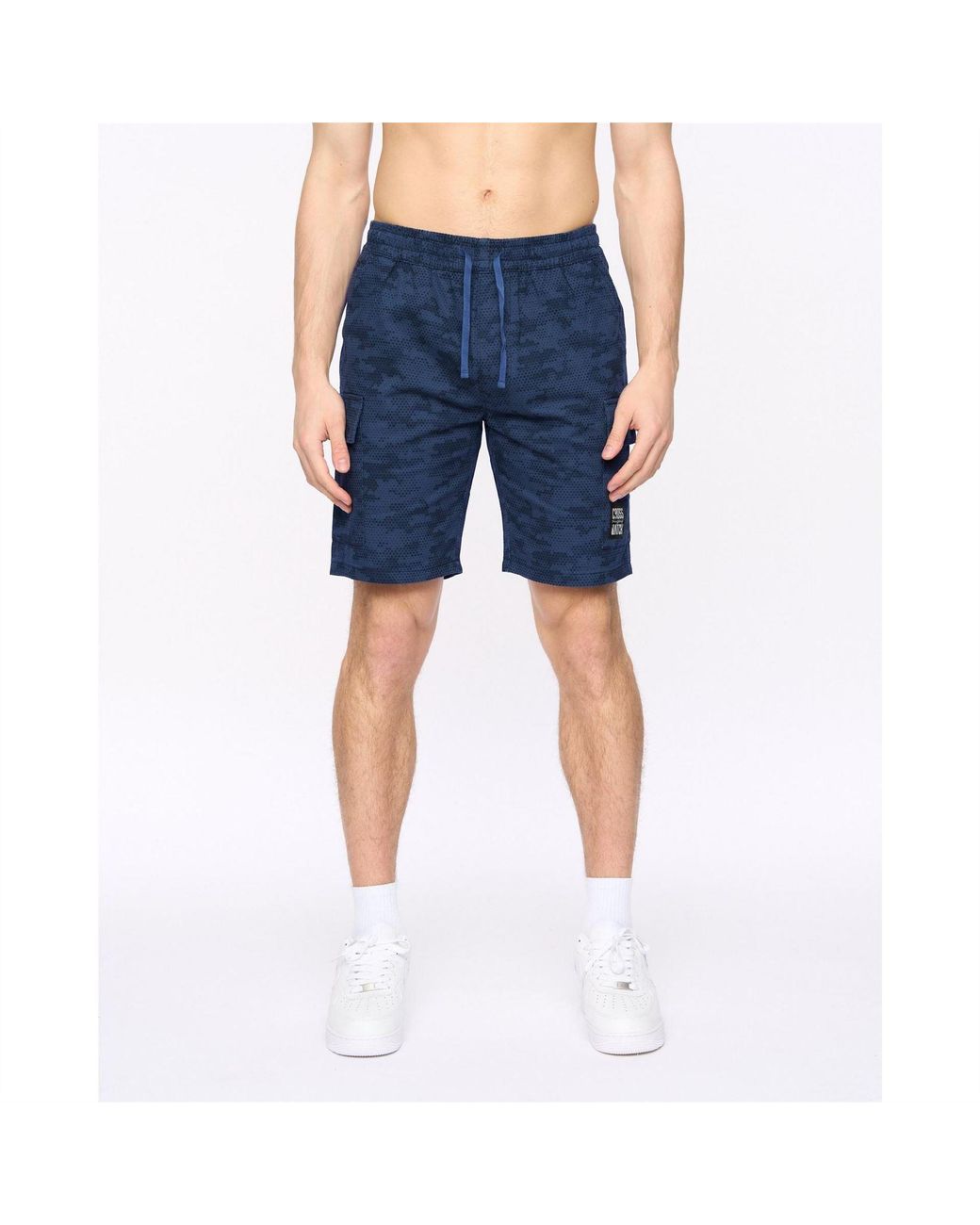 Crosshatch Blue Blansmoore Solid Bermuda Shorts With Elasticated Waistband for men