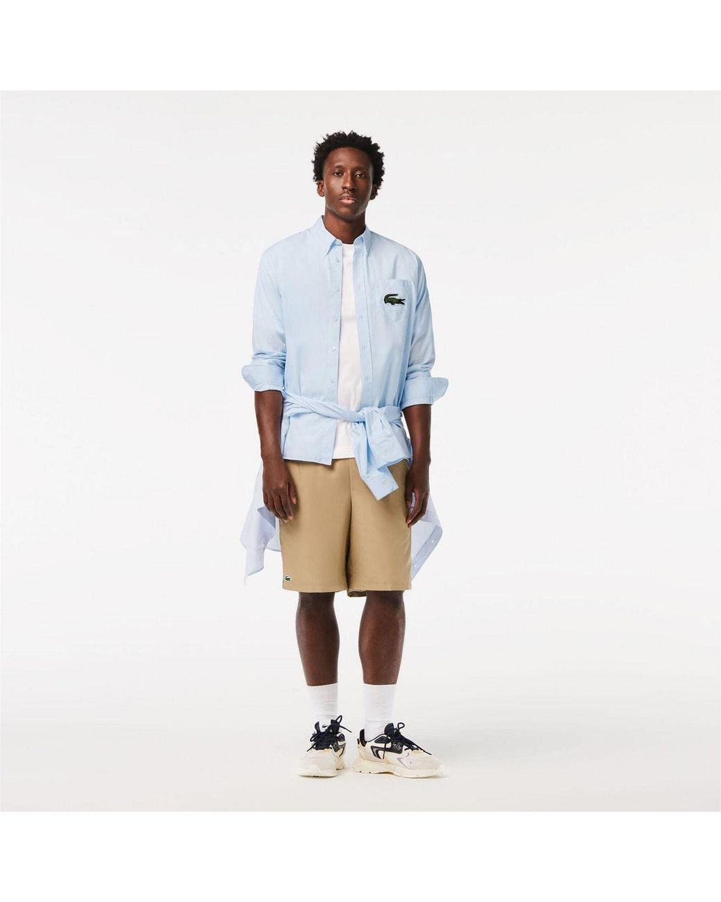 Lacoste Blue Fit Striped Shirt for men