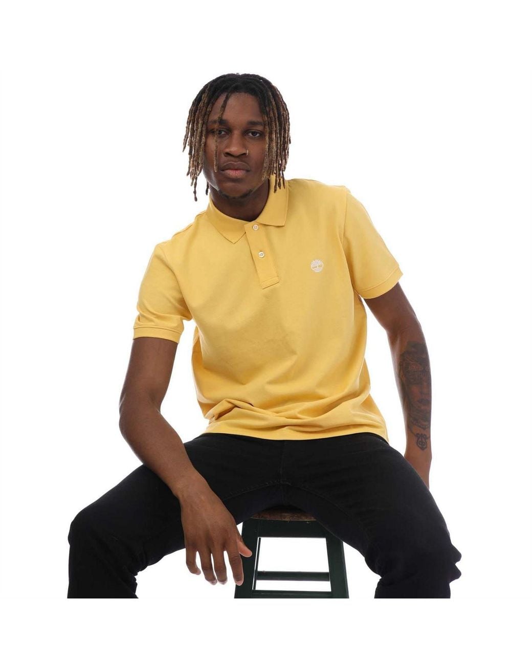 Timberland Yellow Millers River Pique Polo Shirt for men