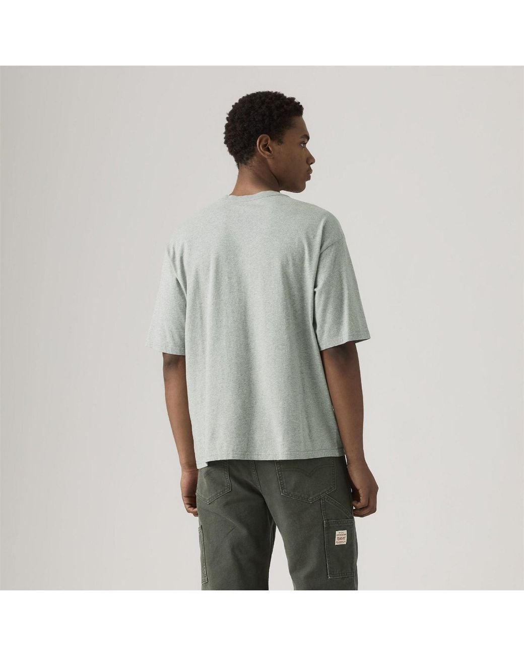 Levi's Gray Text Graphic Crew Neck Short Sleeve T-Shirt for men