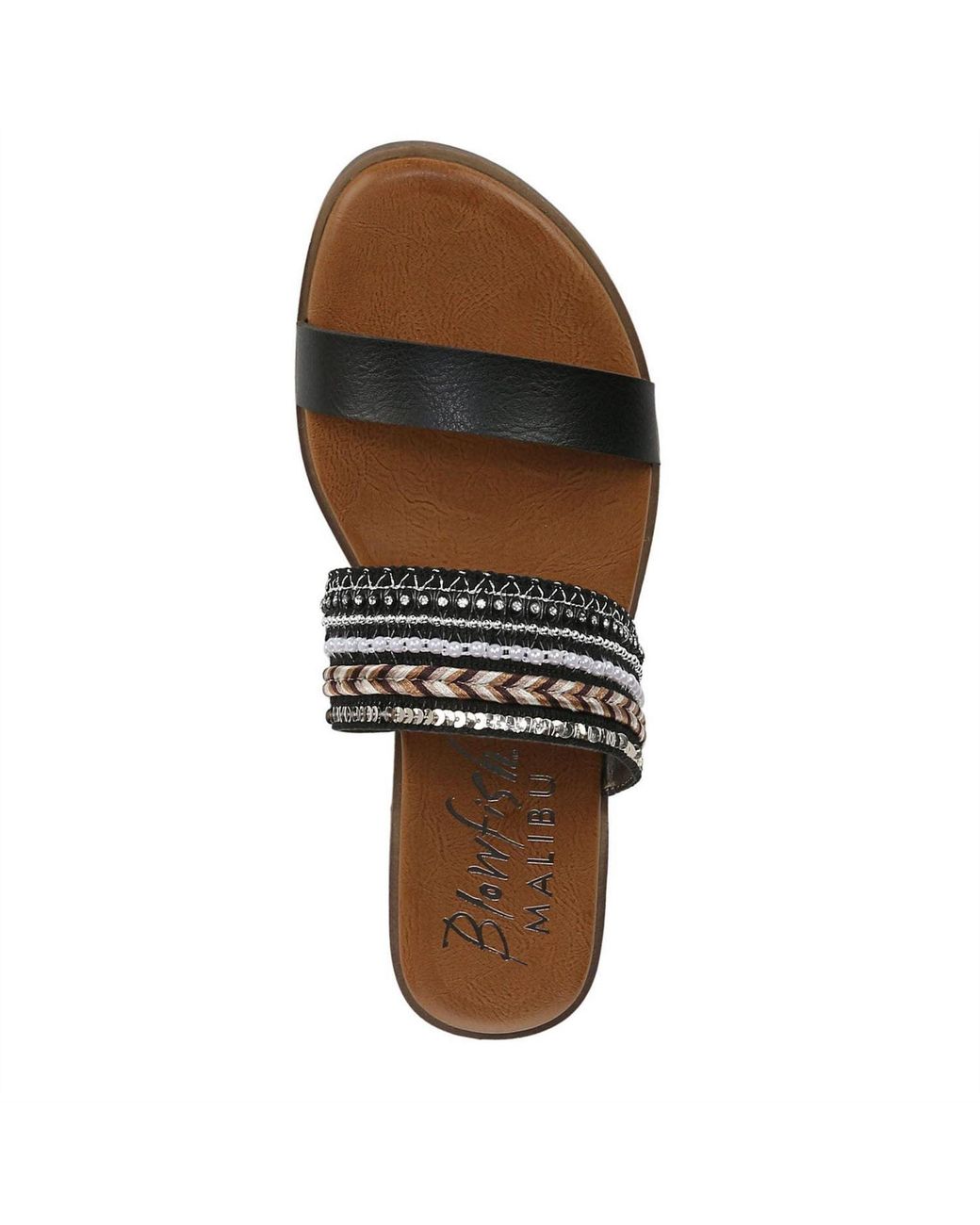 Blowfish Brown Embellished Slide Sandals