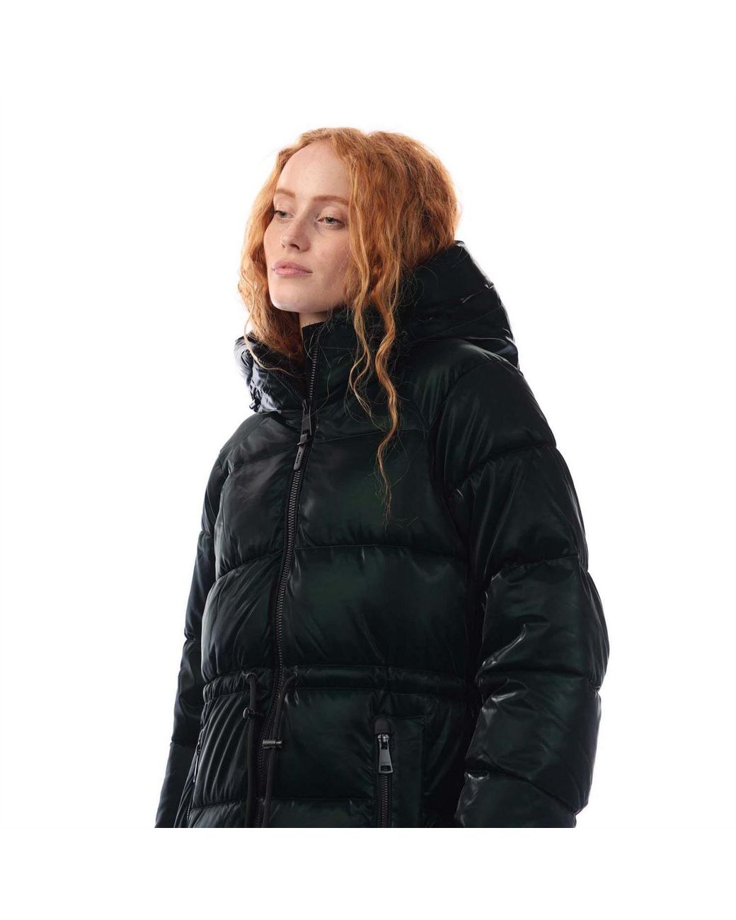 DKNY Black Front Drawcord Puffer Jacket