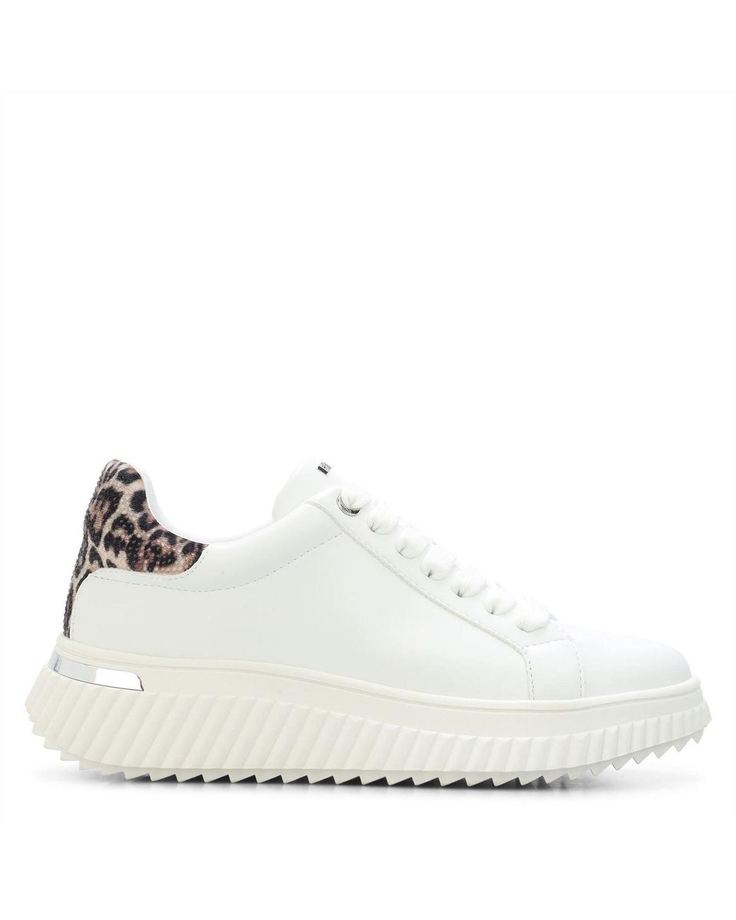 DKNY White Lace Up Platform Trainers