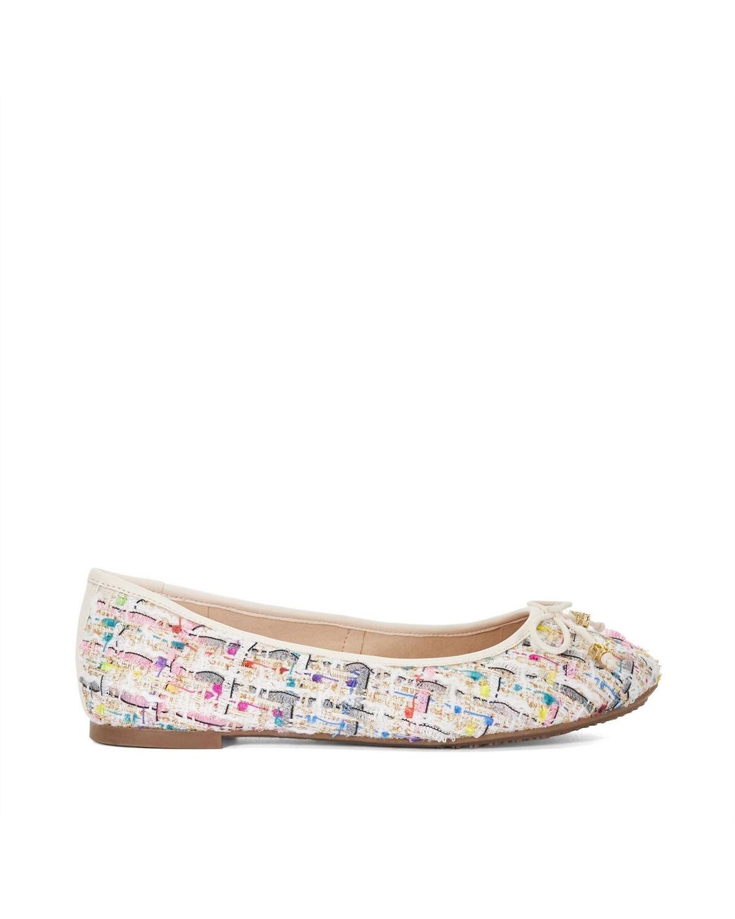 Dune Multicolor Lo Hallo Textured Flats Pumps