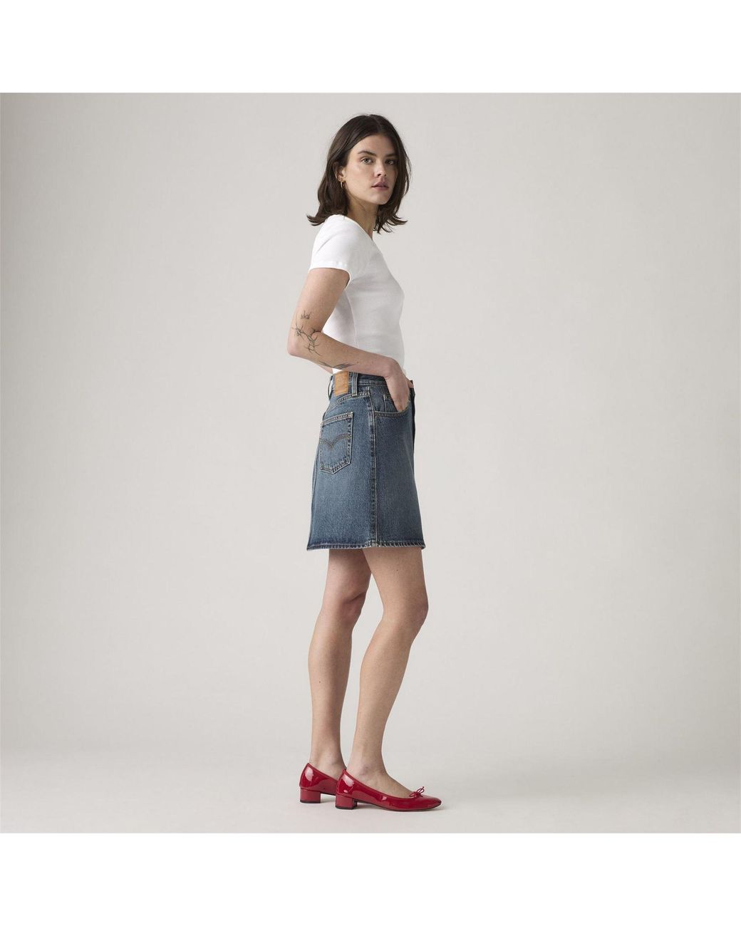 Levi's Blue Retro Button Front Skirt 4 (3Xs)