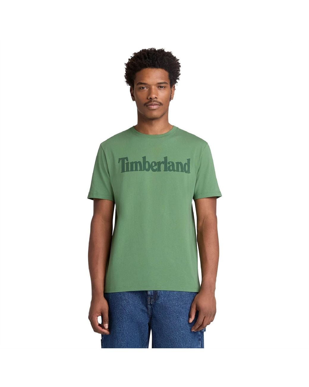 Timberland Green Northwood Wordmark Logo T-Shirt for men
