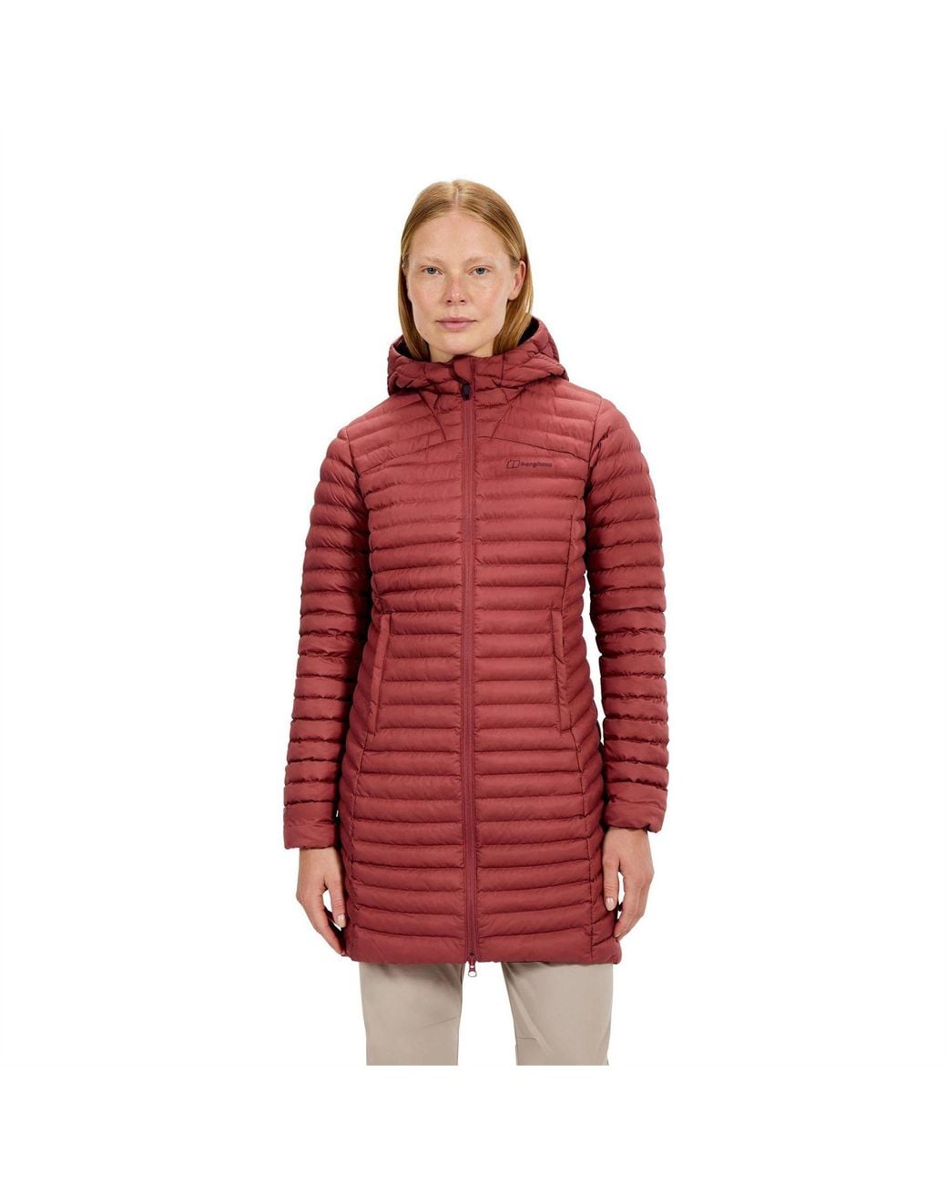 Berghaus Red Nula Solid Patterned Hooded Puffer Jacket With Woven Cuff 6 (2Xs)