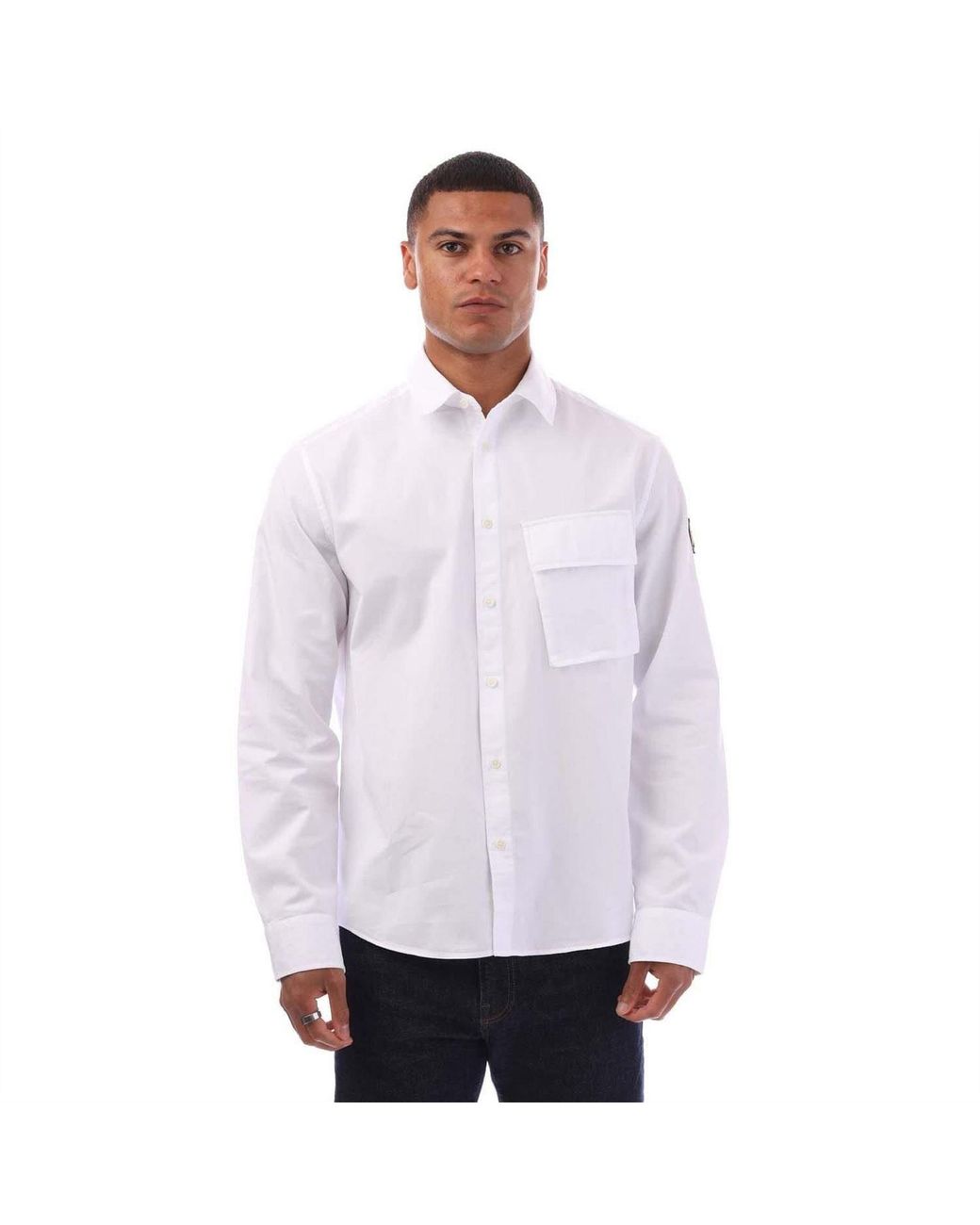 Belstaff Purple Dye Cotton Scale Shirt for men