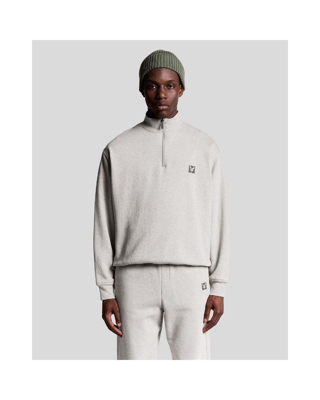 Lyle & Scott Gray And Quarter Zip Sweatshirt for men