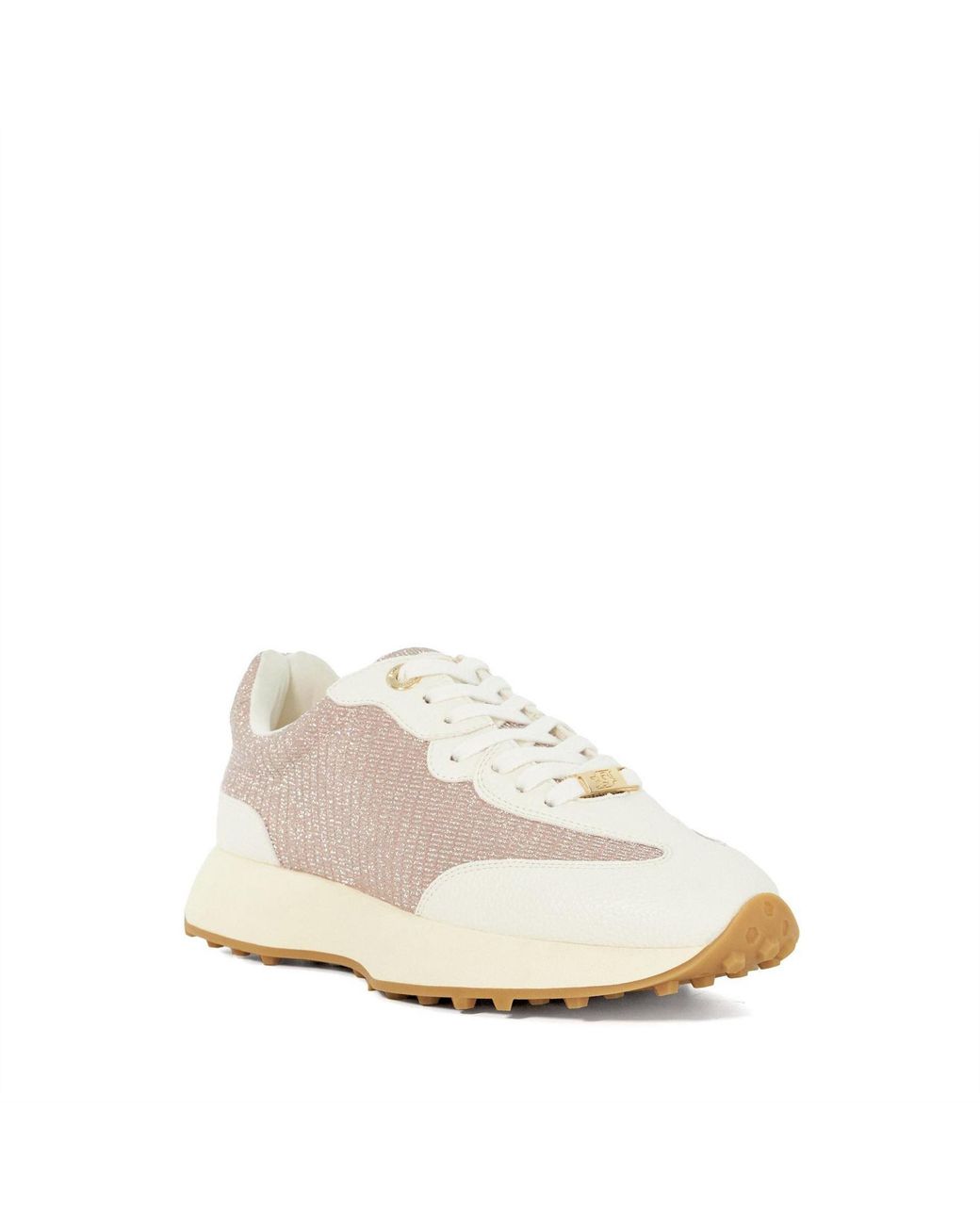 Dune White Embossed Textured Lace-Up Walking Shoes 5 (38)