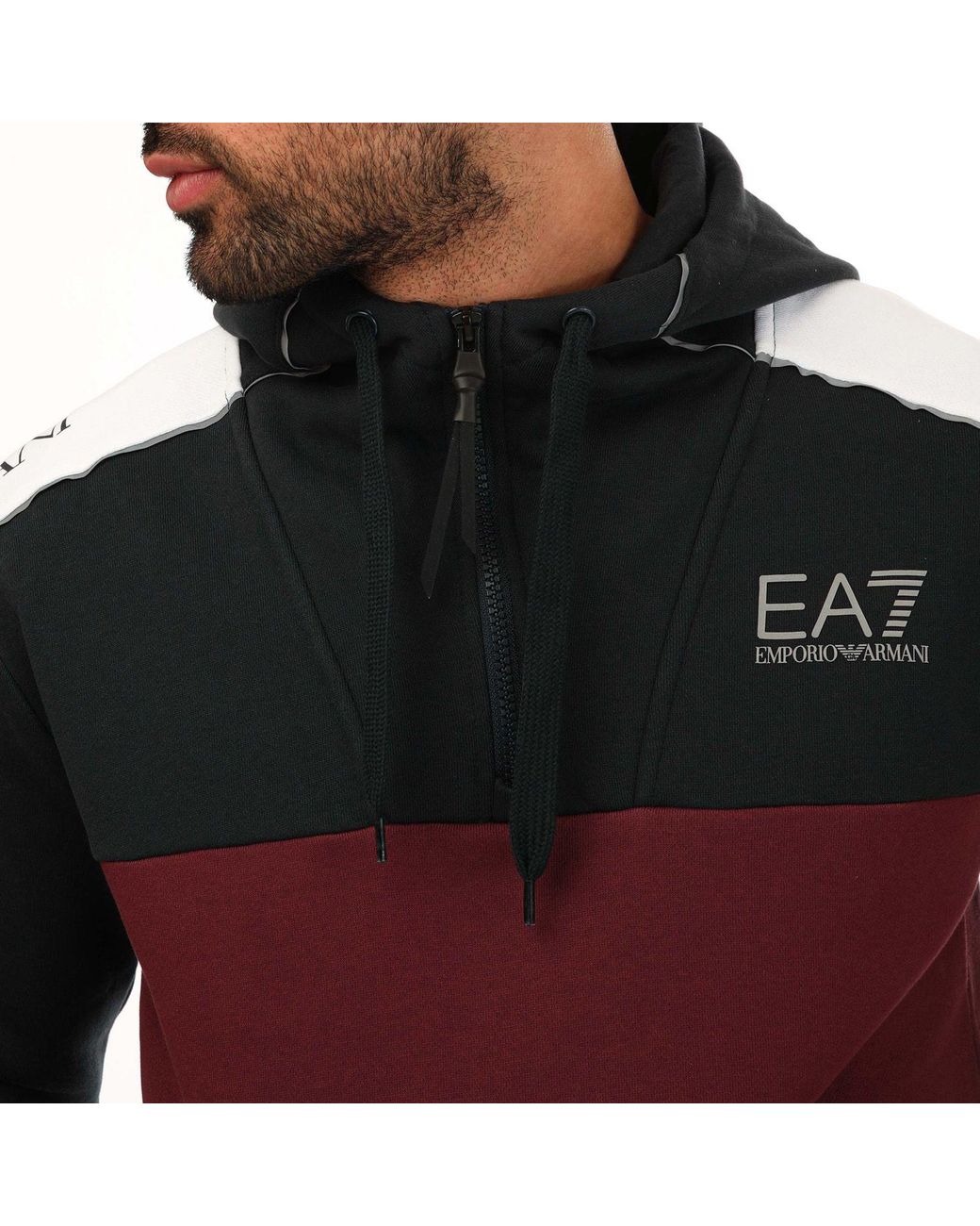 Emporio armani ea7 shop overhead tape hoodie