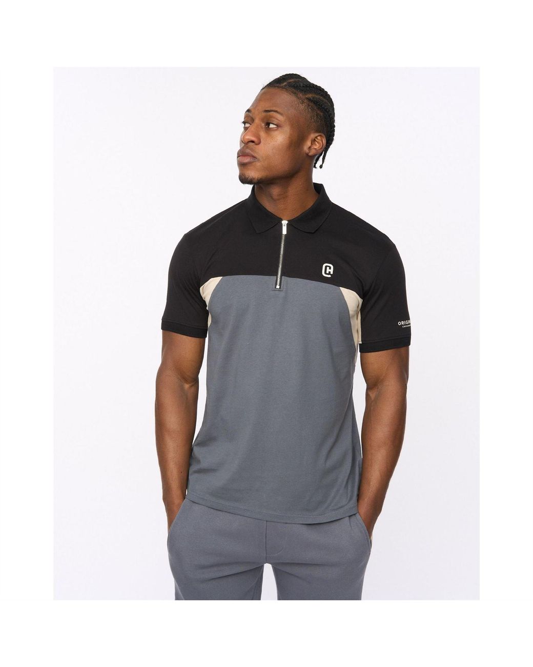 Crosshatch Blue Collared Neck Short Sleeve Regular Fit Polo Shirt for men