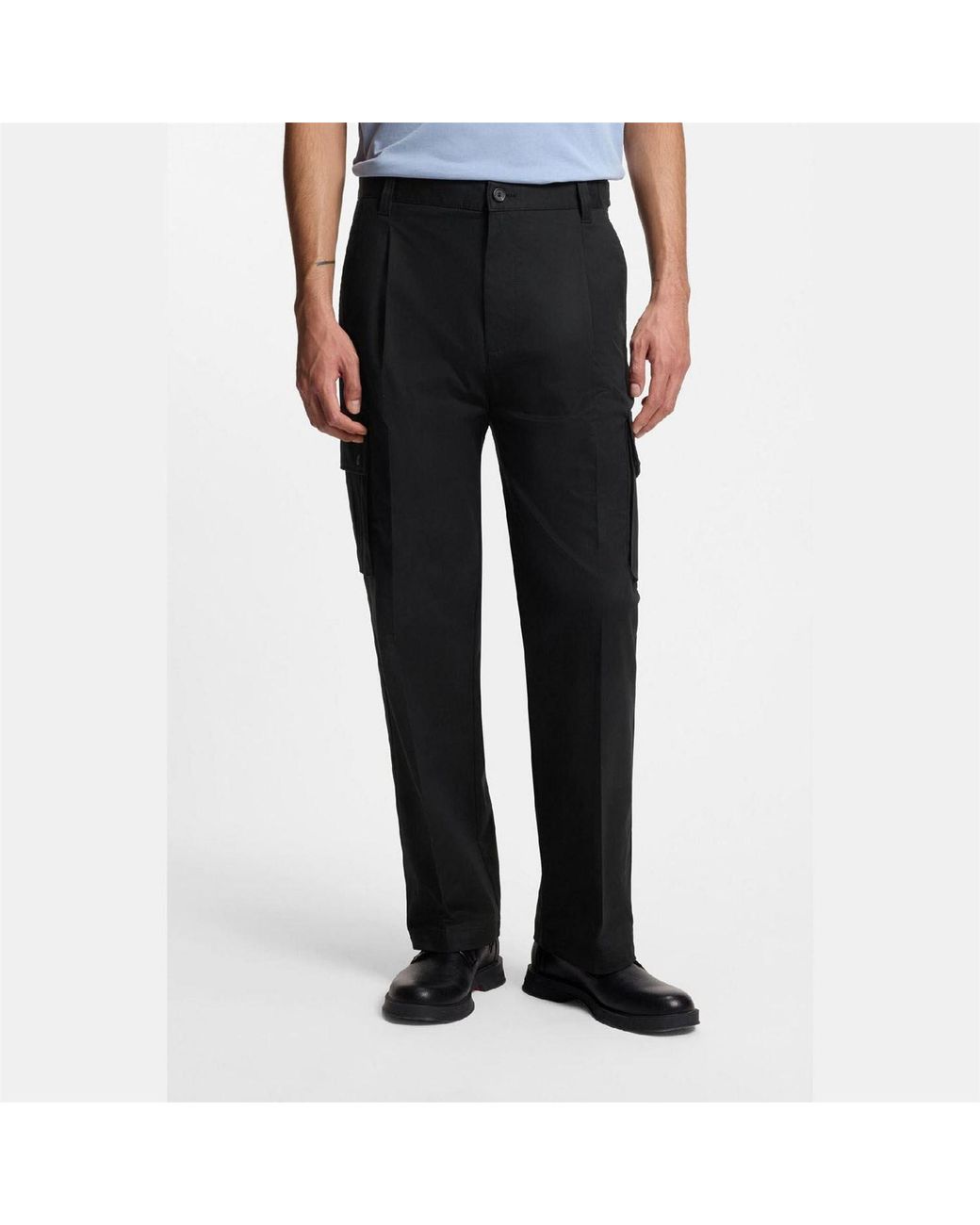 HUGO Blue Relaxed Fit Trousers for men