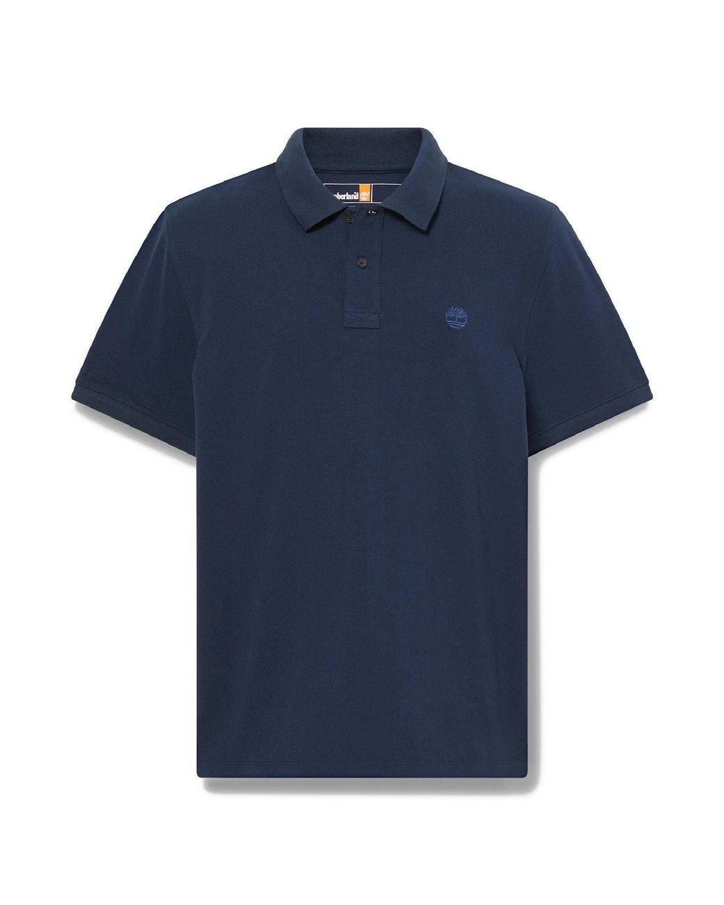 Timberland Blue Millers Logo Collared Neck Short Sleeve Shirt for men