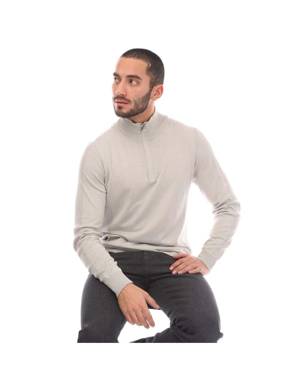 Belstaff Gray Silk Blend Challenger Sweater for men
