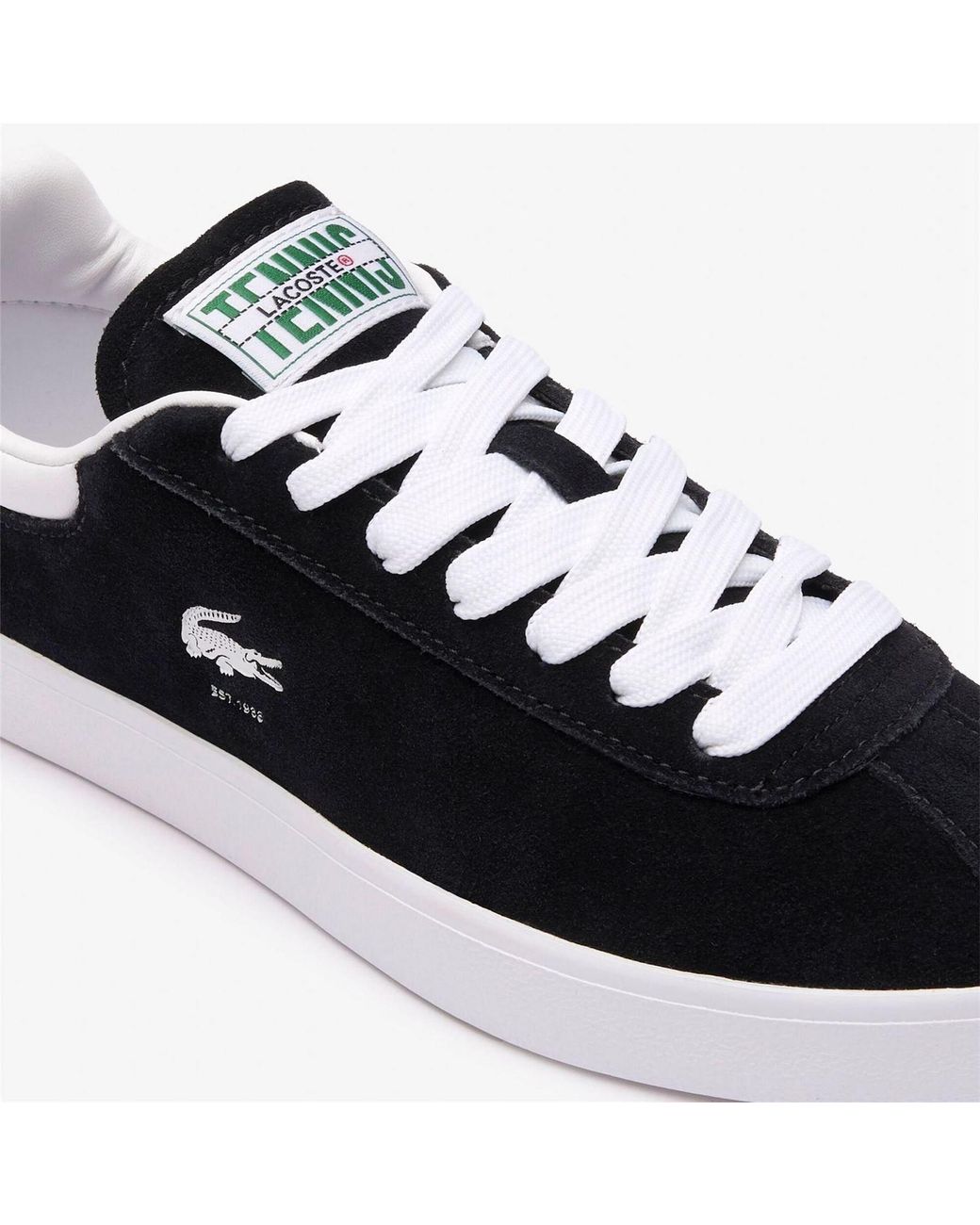Lacoste Black Baseshot Suede Trainers