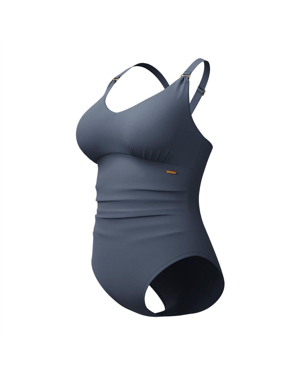 Speedo Blue Shaping V Neck Cross Back One Piece Swimsuit