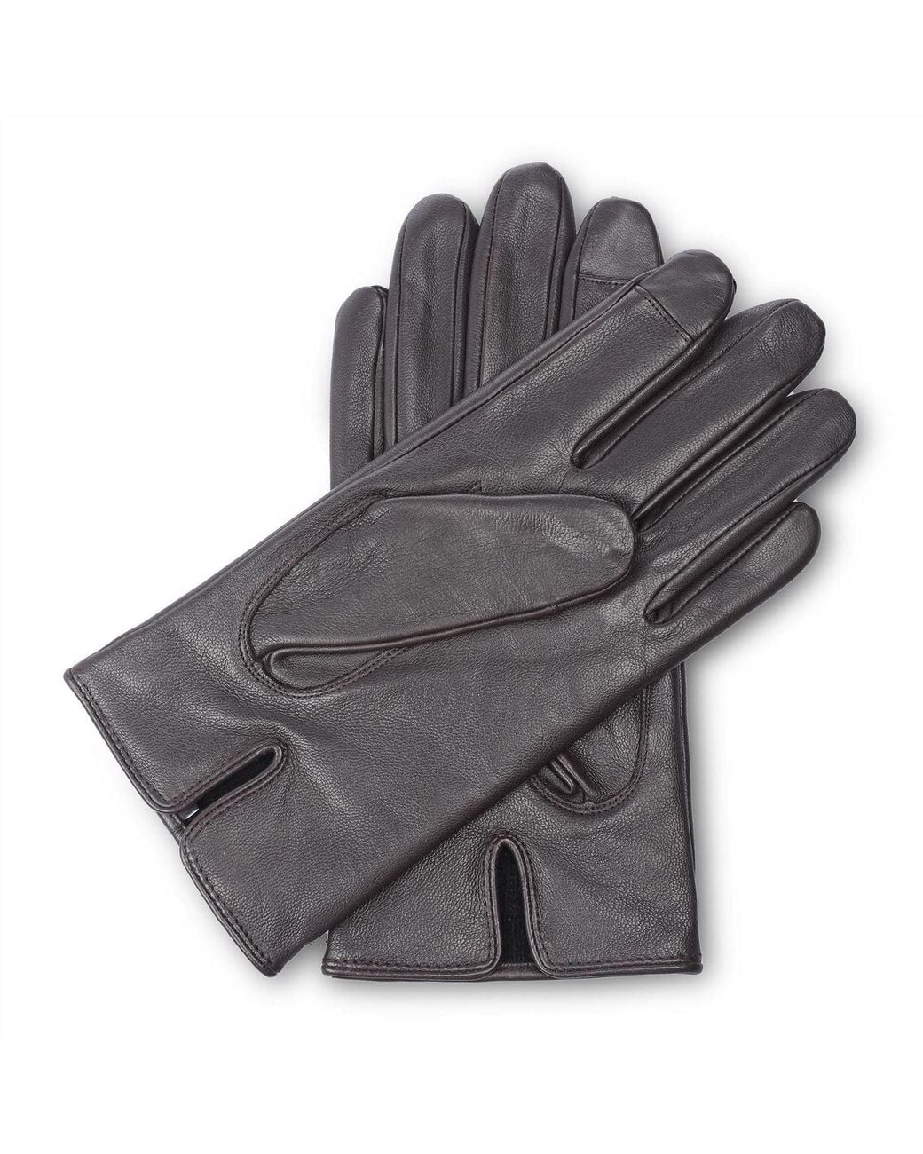 Boss Gray Leather Gloves for men