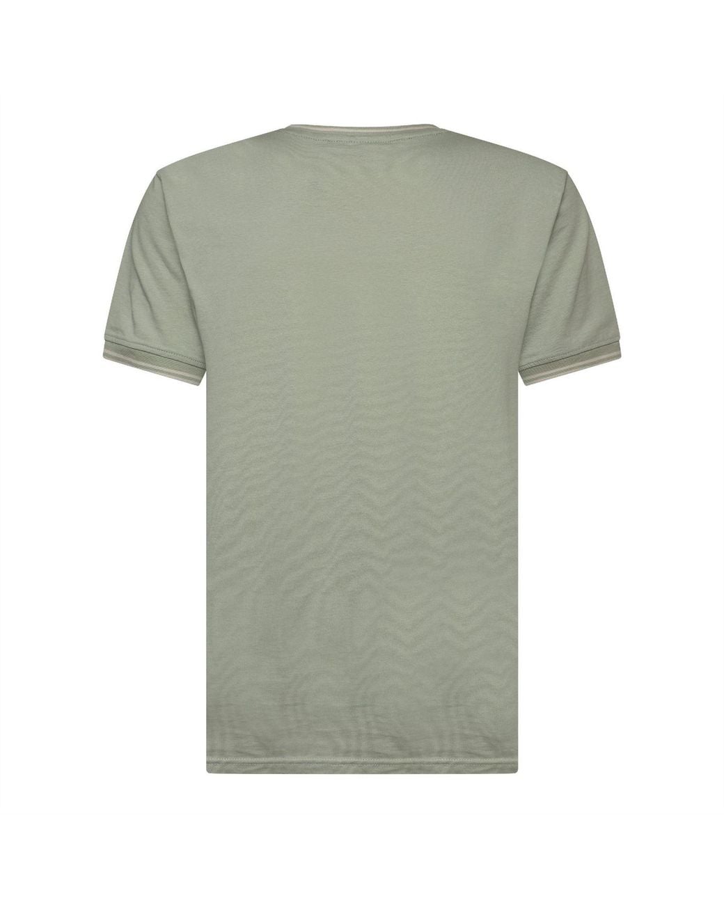 Crosshatch Green Preece Hem Label Patch Crew Neck Short Sleeve T-Shirt for men