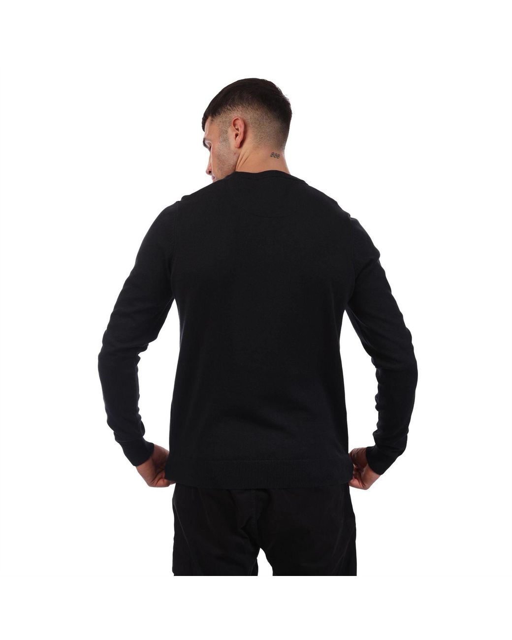 Weekend Offender Black Argentina Cotton Crew Knit for men