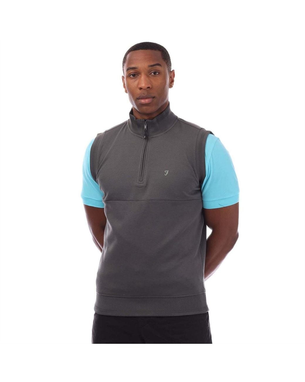 Farah Blue Midlayer Gilet for men