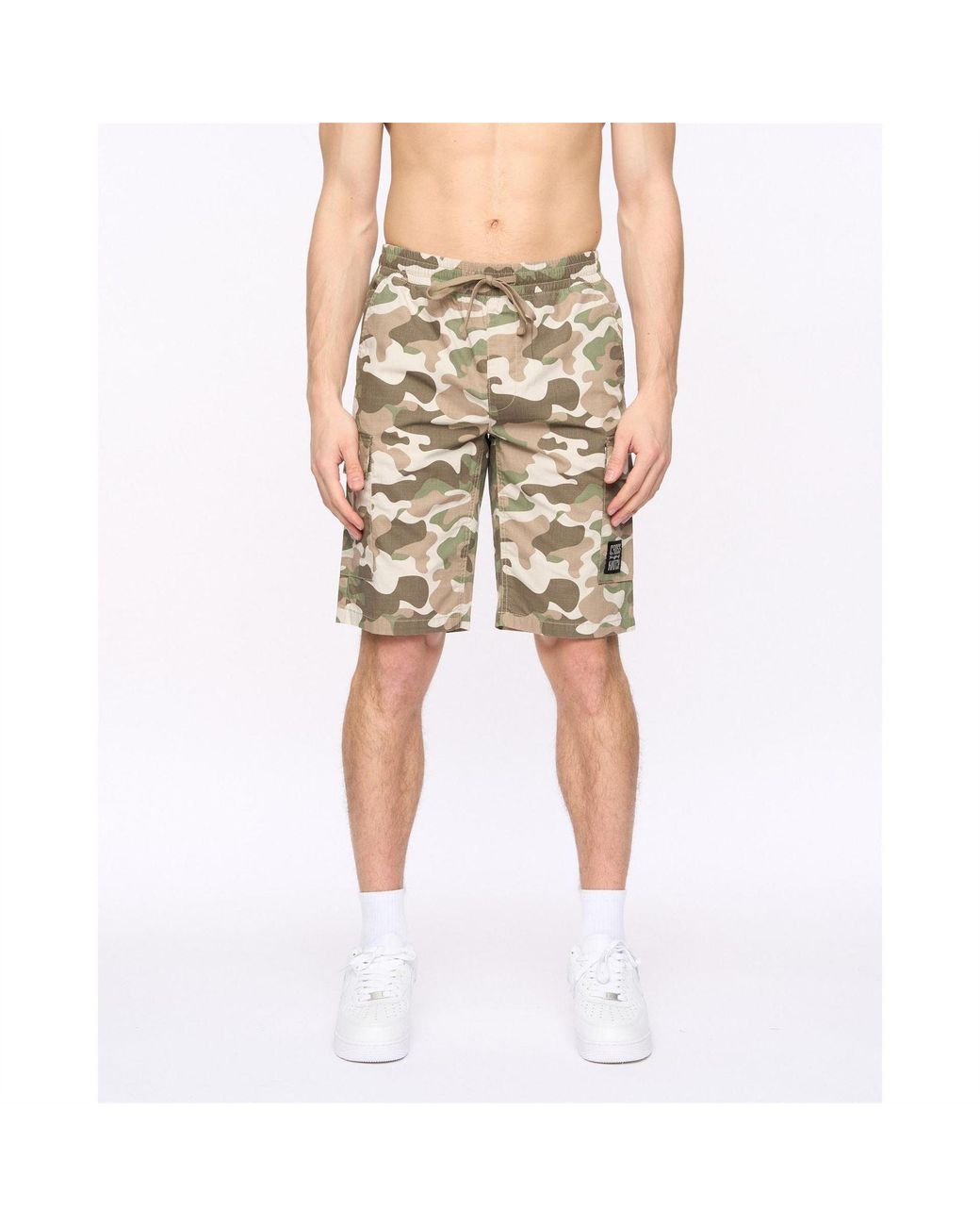 Crosshatch Natural Camtort Solid Bermuda Shorts for men
