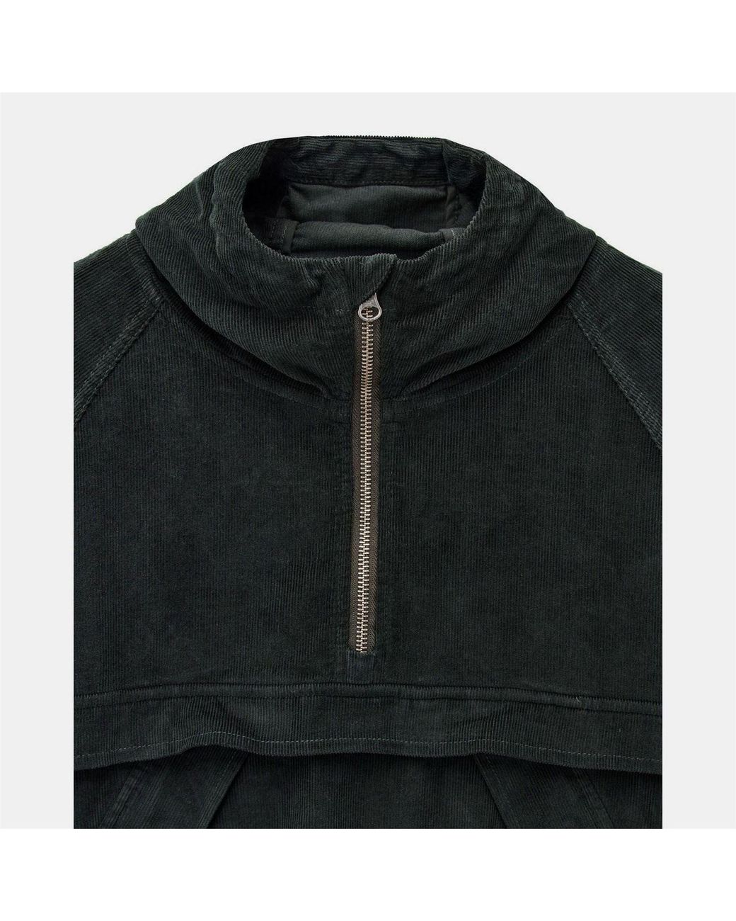 Weekend Offender Black Wynwood Cord Zip Over Jacket for men