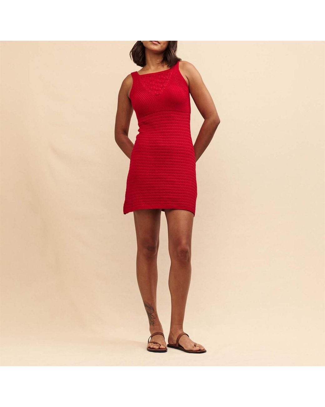 Nobody's Child Red Crochet Mini Dress
