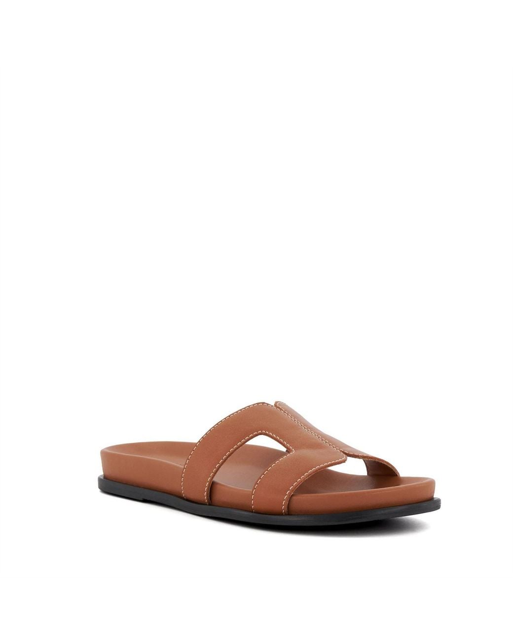 Dune Brown Lo Loupa Open Toe Flat Slides Sandals 3 (36)