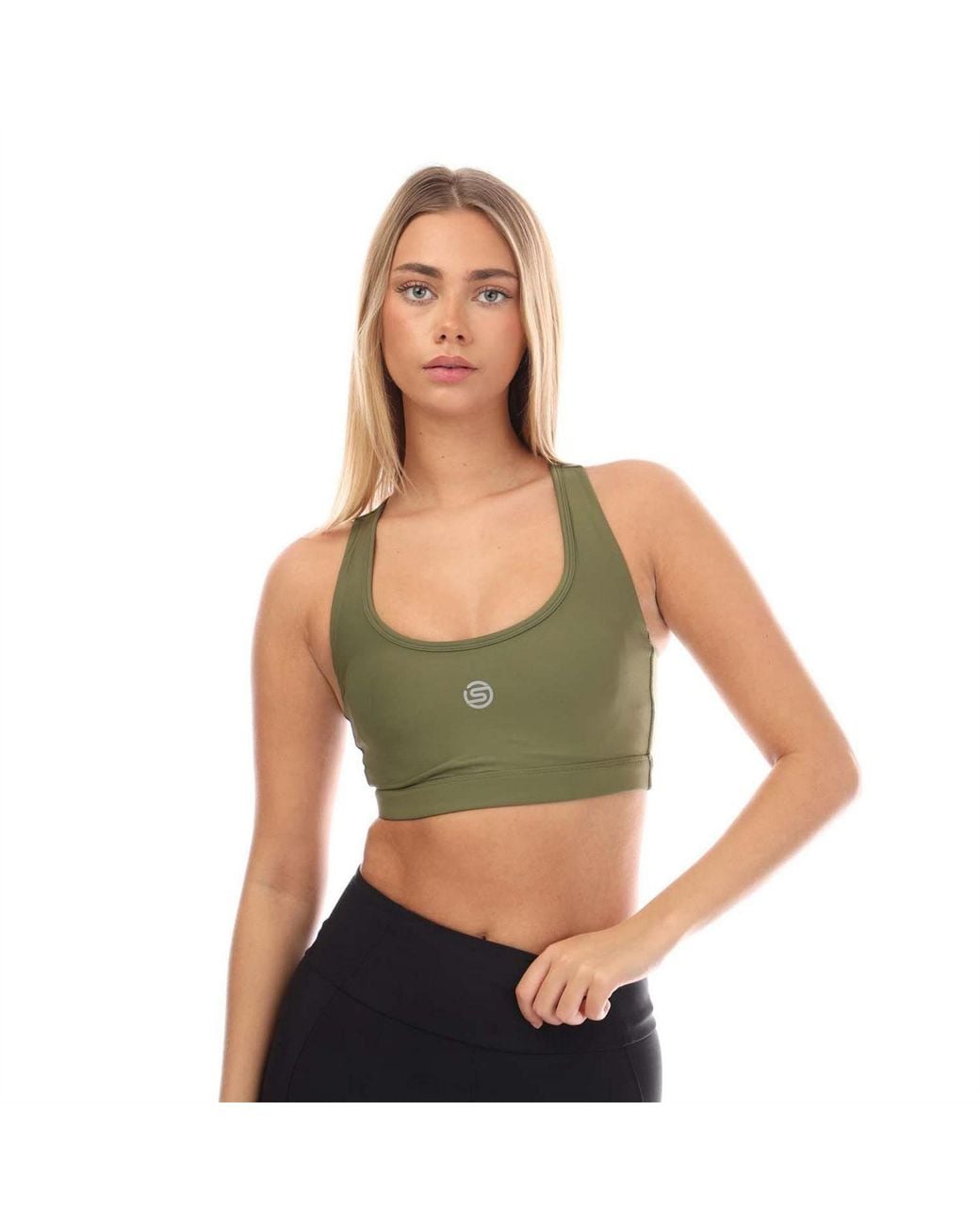 Skins Green 3 Active Bra