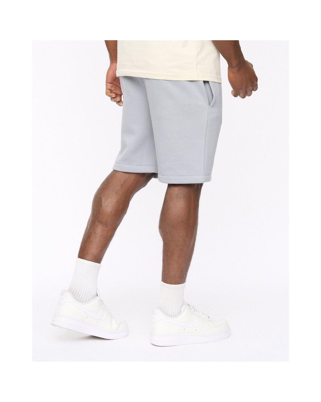 Crosshatch White Bardon Jogger Shorts With Elasticated Waistband for men