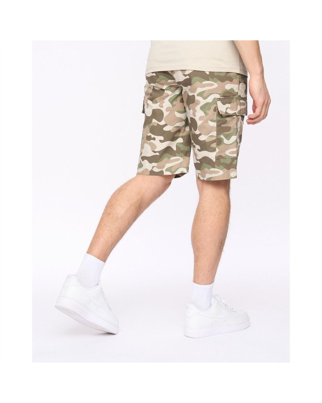 Crosshatch Natural Camtort Solid Bermuda Shorts for men