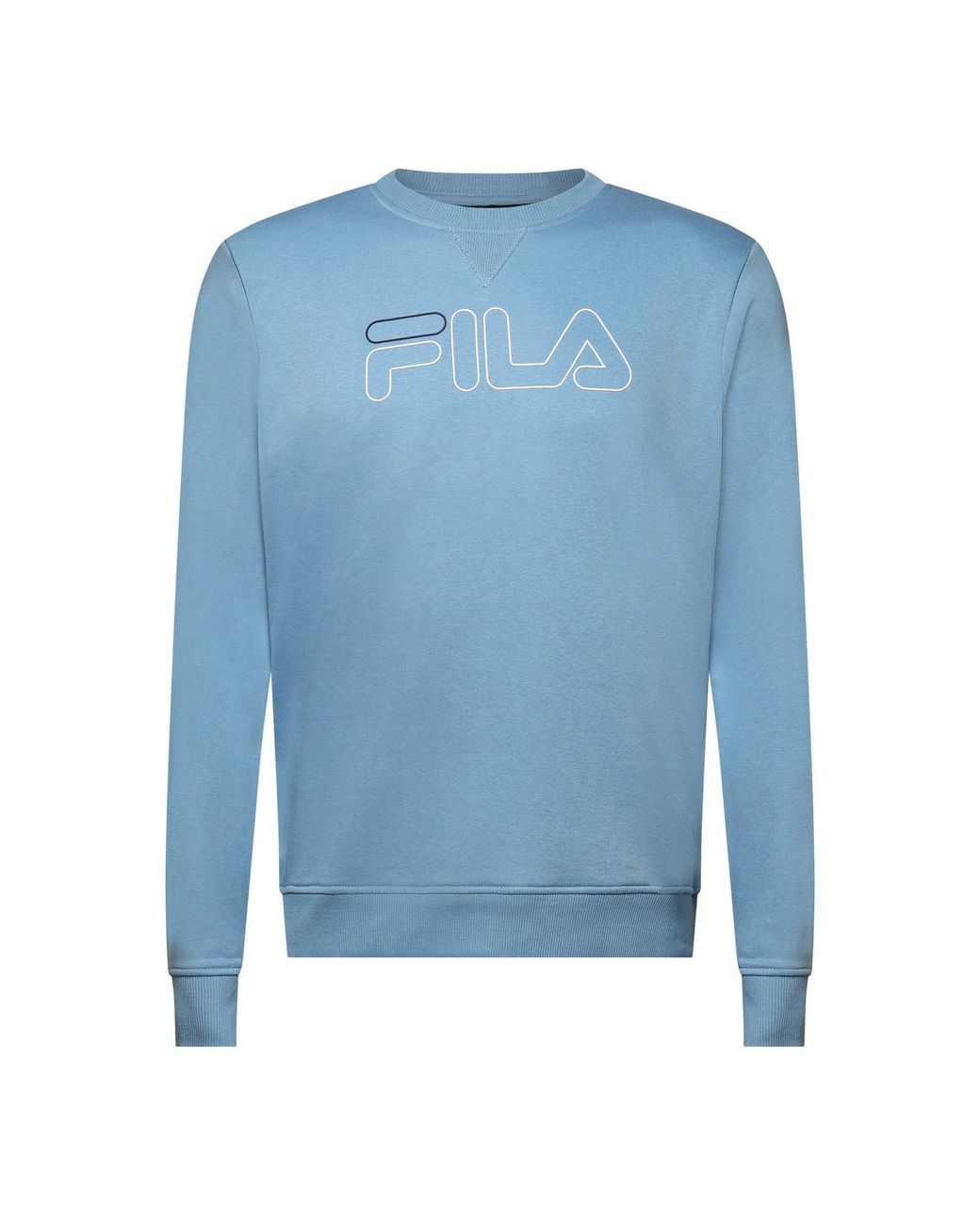 Fila Blue Jude Logo Print Crew Neck Ribbed Collar Sweatshirt for men