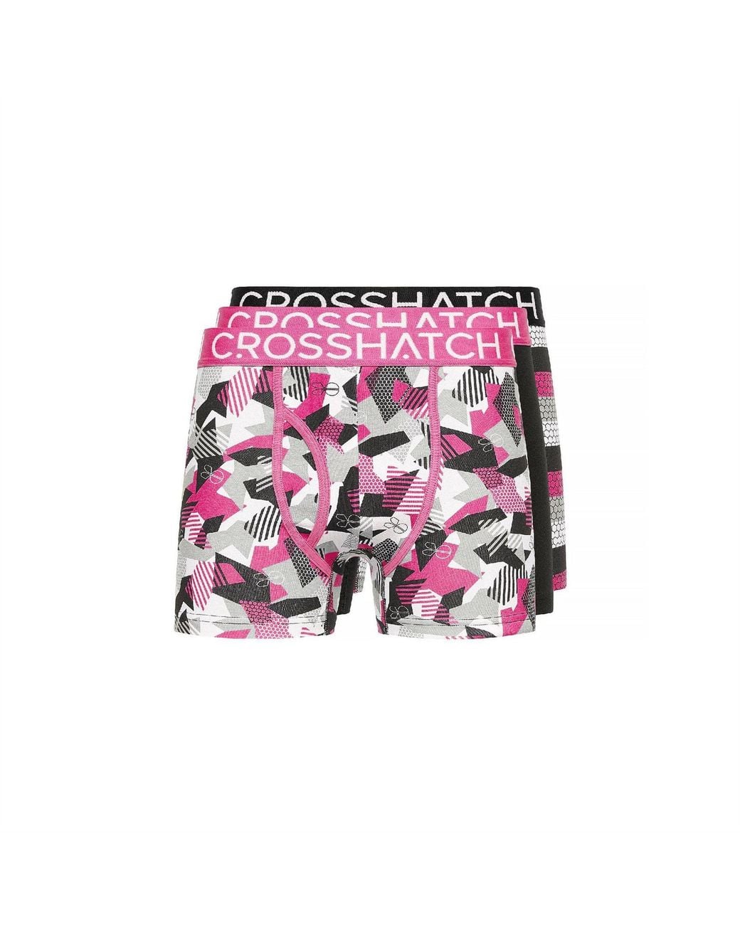 Crosshatch Purple Crystaline Geometric Patterned Boxer Brief for men