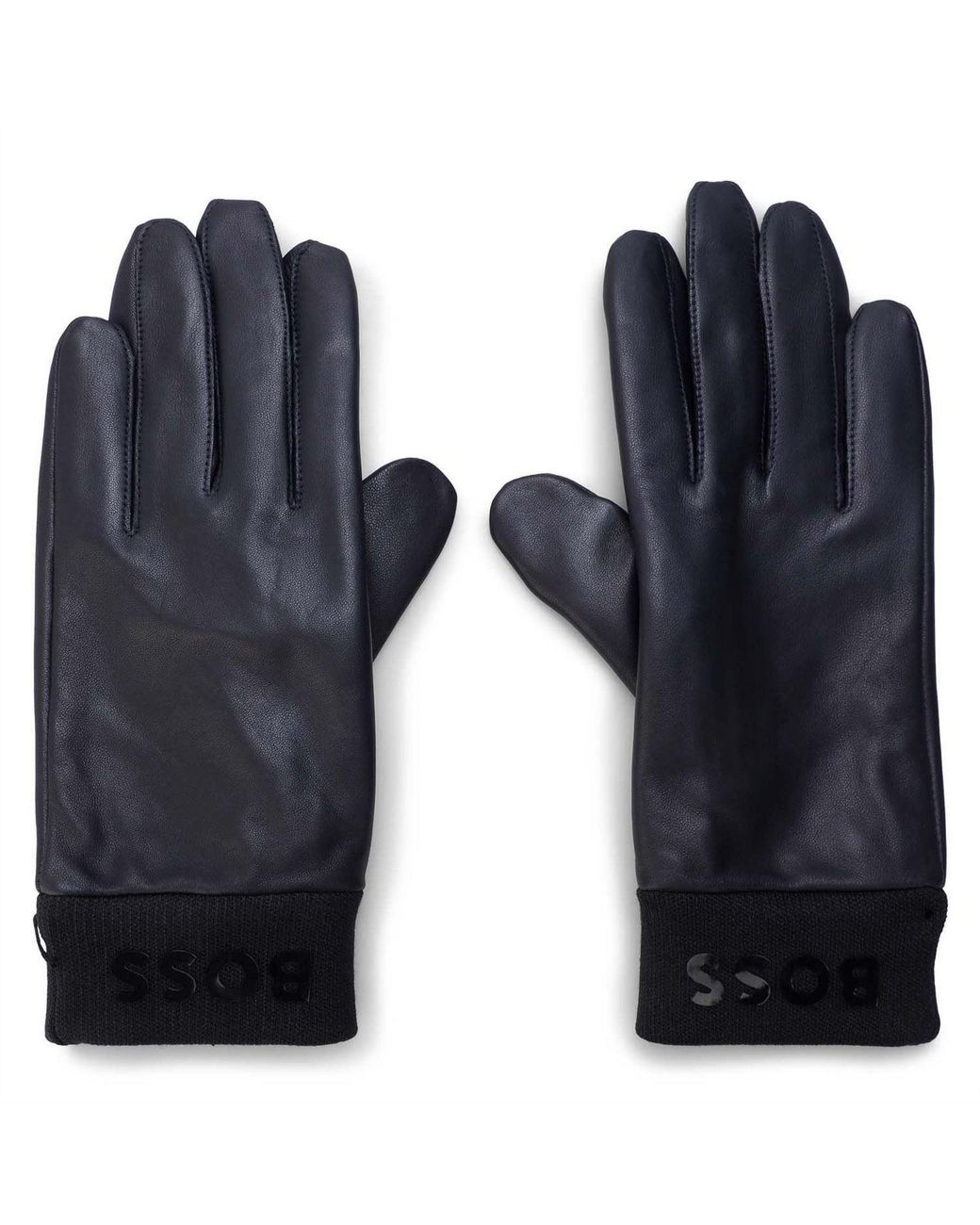 Boss Blue 1 Leather Gloves for men