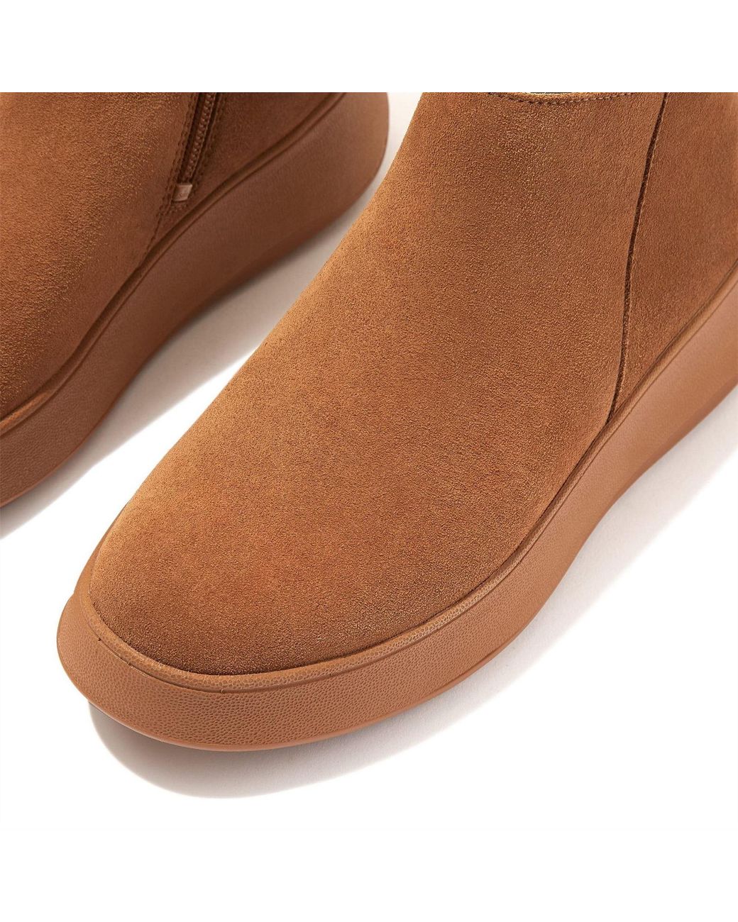 Fitflop Brown F-Mode Suede Flatform Zip Ankle Boots