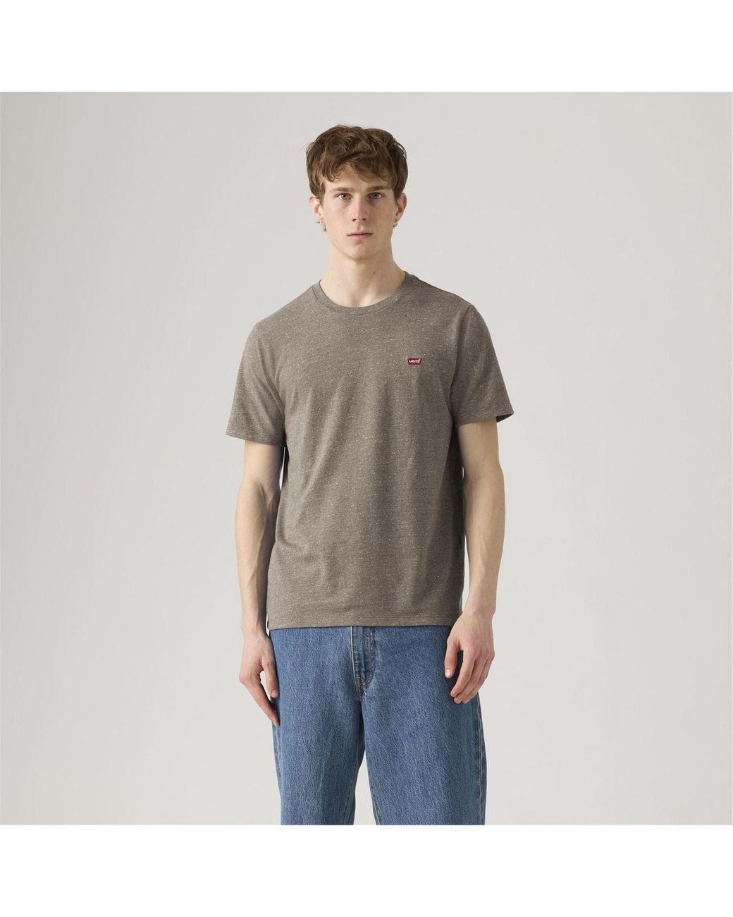 Levi's Gray Housemark Crew Neck Short Sleeve T-Shirt for men