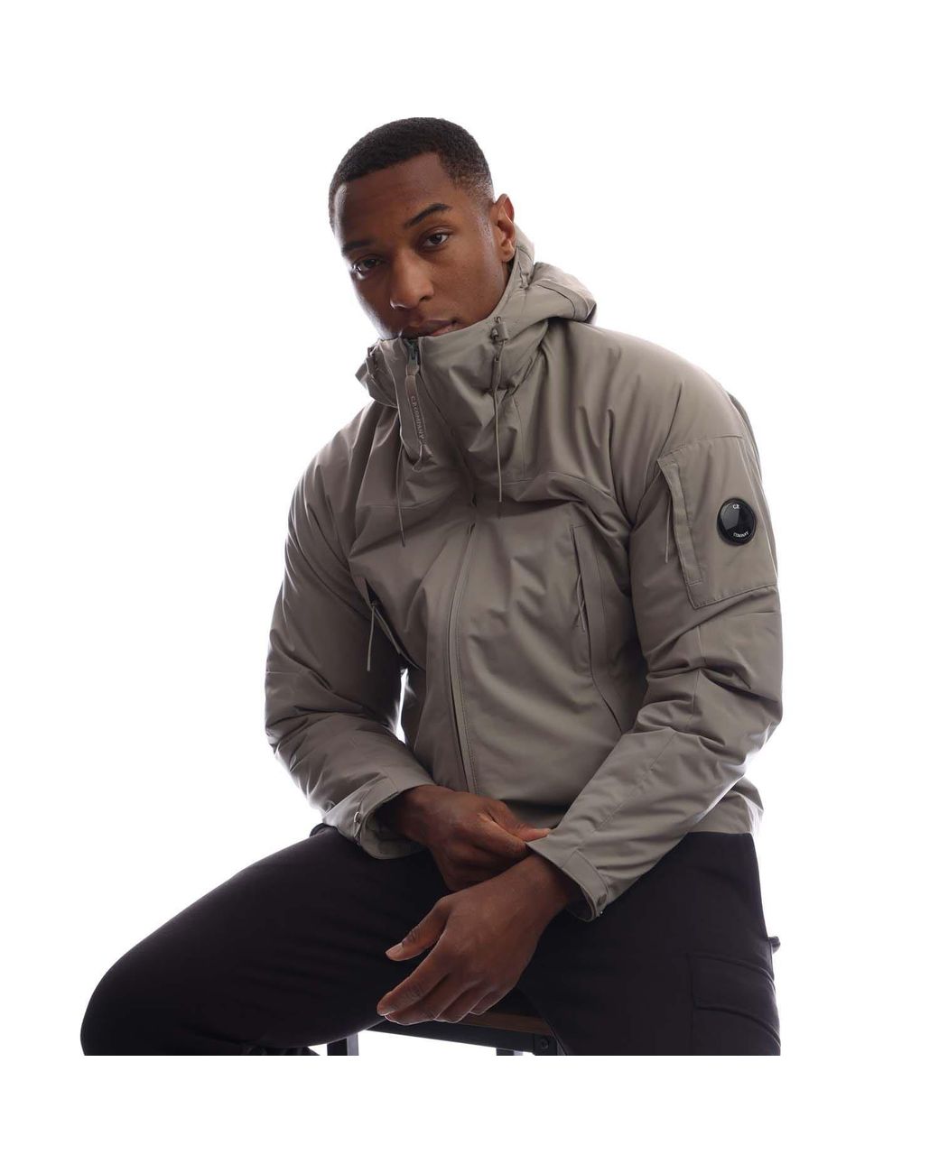 C.P. Company Pro-Tek Hooded Padded Jacket in Grey for Men | Lyst UK