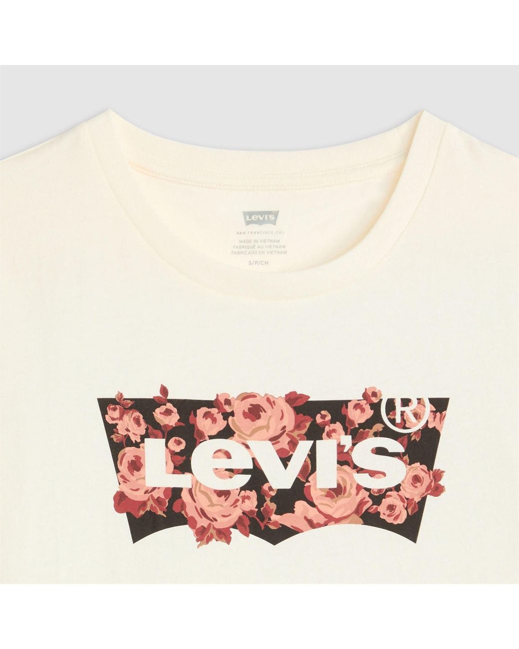 Levi's White The Perfect Wordmark Graphic Crew Neck Short Sleeve T-Shirt 8 (Xs)