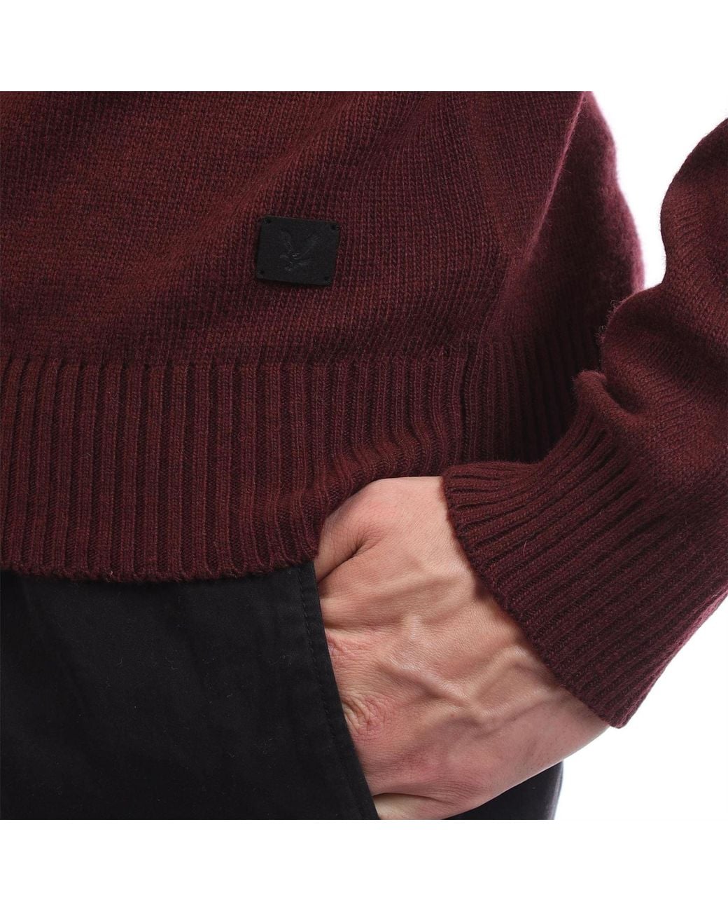 Lyle & Scott Red Sleeve Quarter Zip Jumper for men