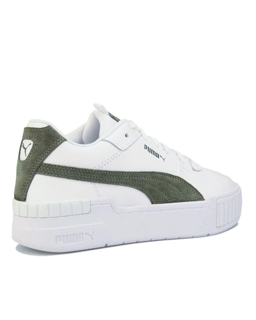 Buy Puma Womens Cali Sport SD Trainers in White Green | Get The Label