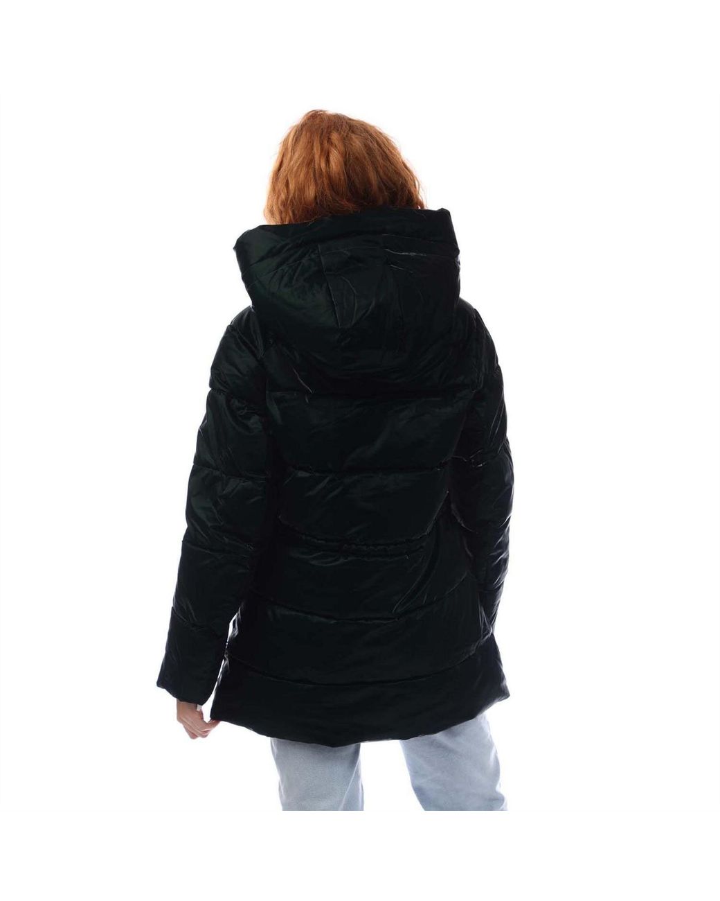 DKNY Black Front Drawcord Puffer Jacket